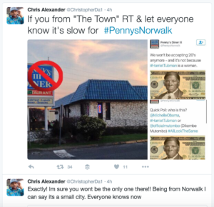 pennys diner norwalk twitter backlash
